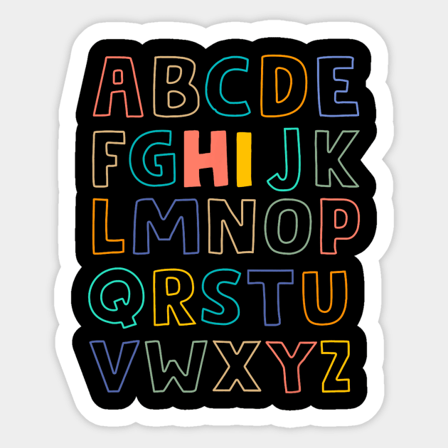 Funny Pre K Kindergarten Hi Alphabet Back To School Teachers Sticker by torifd1rosie